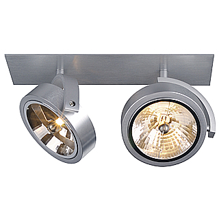 SLV Kalu Recessed 2 QR111 G53 2x50W plafond inbouwarmatuur max. plafonddikte 25mm alu geborsteld 113416 311645