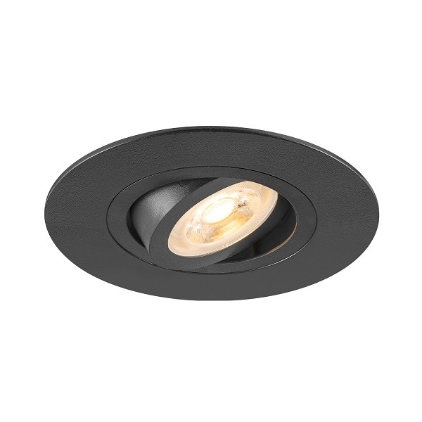 SLV 1007625 New Tria 75 XL DL inbouwspot rond kantelbaar GU10 10W zwart
