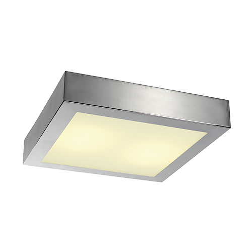 SLV Xerxes Chrome PL-C 2x18W 4-pins wand- en plafond opbouwarmatuur gesatineerd glas chroom 155172 313011