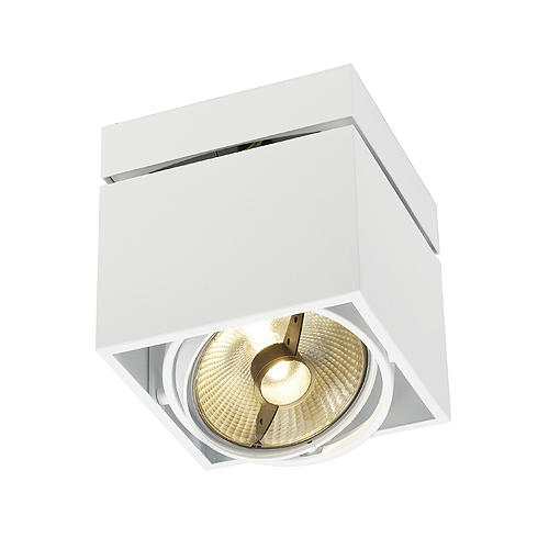 SLV Kardamod Surface Square Single QR111 G53 75W plafond opbouwarmatuur wit 117121 313170