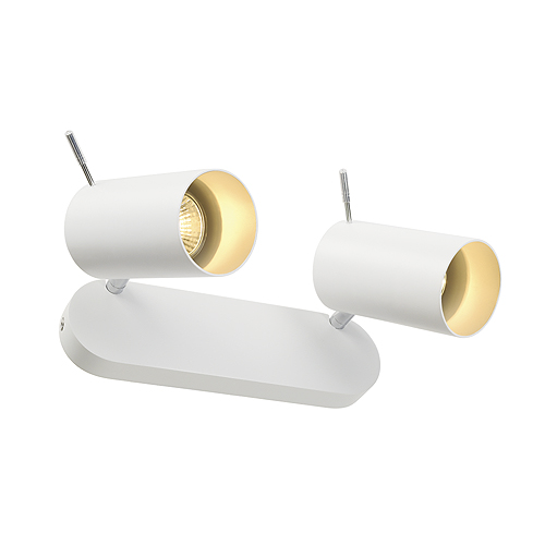 SLV 147412 Asto Tube 2 GU10 ES63 2x75W wand- en plafond opbouwarmatuur wit