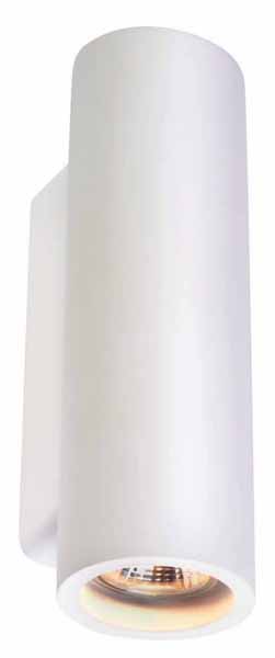 SLV 148060 Plastra rond wand opbouwarmatuur GU10 ES50 2x35W gips overschilderbaar wit