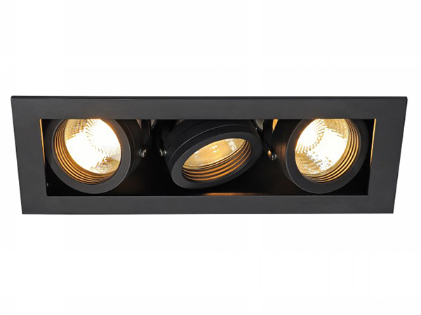SLV 115530 Kadux 3 GU10 GU10 plafond inbouwarmatuur plafond inbouwarmatuur zwart mat