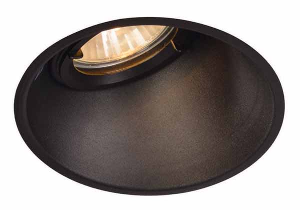SLV 113150 Horn DL Single GU10 ES50 25W plafond inbouwarmatuur asymmetrisch zwart mat