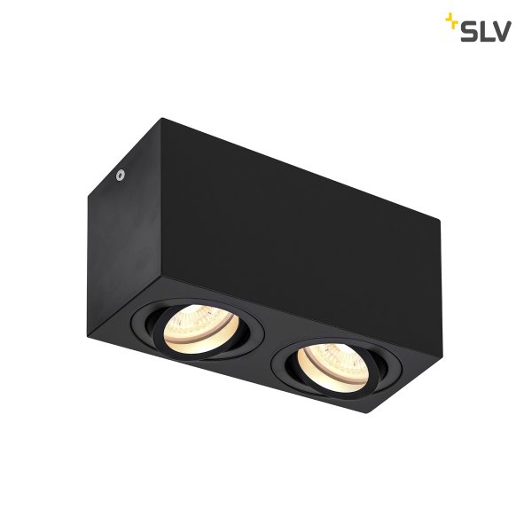 SLV 1002005 Triledo Double 2 GU10 ES50 2x10W plafond opbouwarmatuur zwart