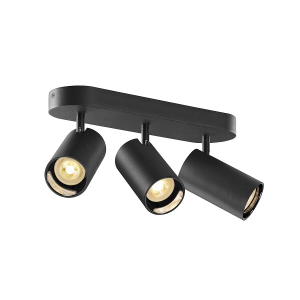 SLV 1006427 Asto Tube wand- en plafond opbouwarmatuur 3xGU10 10W zwart