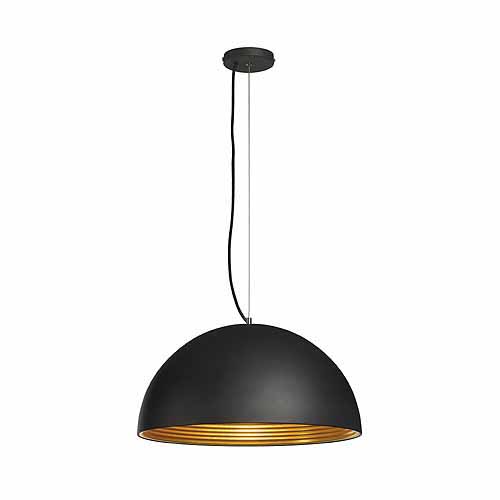 SLV 155930 Forchini M 50 E27 pendelarmatuur E27 40W met stofkabel zwart/goud
