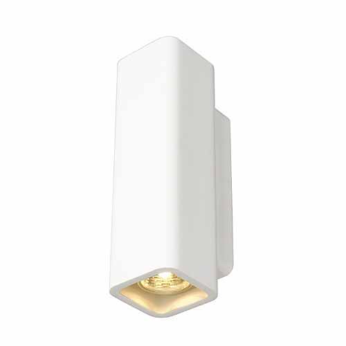 SLV 148015 Plastra vierkant wand opbouwarmatuur GU10 ES50 2x35W gips overschilderbaar wit