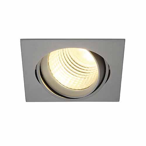 SLV New Tria LED DLMI 28W 3000K 60° met Philips Fortimo LED module plafond inbouwarmatuur square zilvergrijs 113704