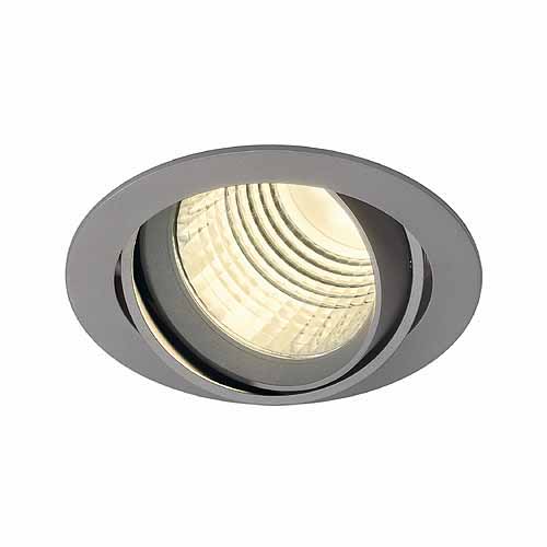 SLV New Tria LED DLMI 28W 3000K 60° met Philips Fortimo LED module plafond inbouwarmatuur round zilvergrijs 113724