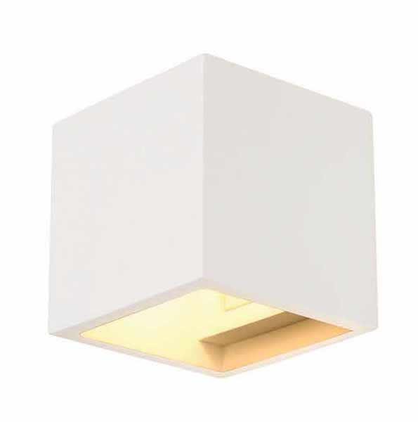 SLV 148018 Plastra Cube wand opbouwarmatuur gips overschilderbaar G9 42W wit