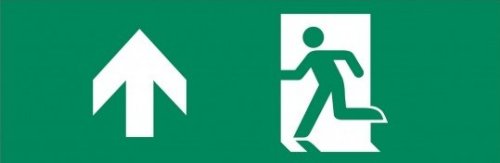 Sec plexiglas pictogramplaat O persoon pijl naar boven voor Ledlux3, Multiled III / Multiled-R Premium enkelzijdig