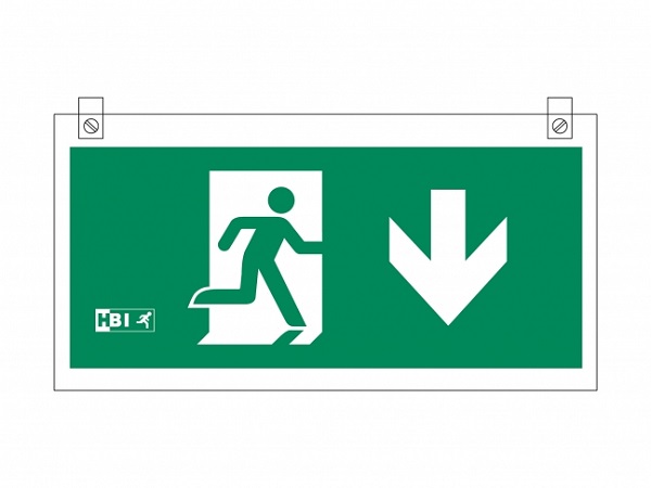 HBI 204PXB pictogram persoon pijl beneden voor 200 serie Polaris II plafondmontage enkelzijdig ISO7010