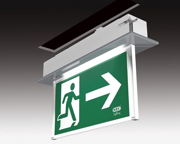 SEC Ledlux3-V-AT 3W 1h nood/continu inbouw grijs RAL9006 zonder plexiglas pictogram IP20 autotest