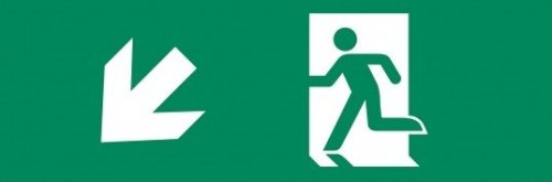 MacBright Ede Tec Tiel pictogram G nooduit links omlaag ISO 7010