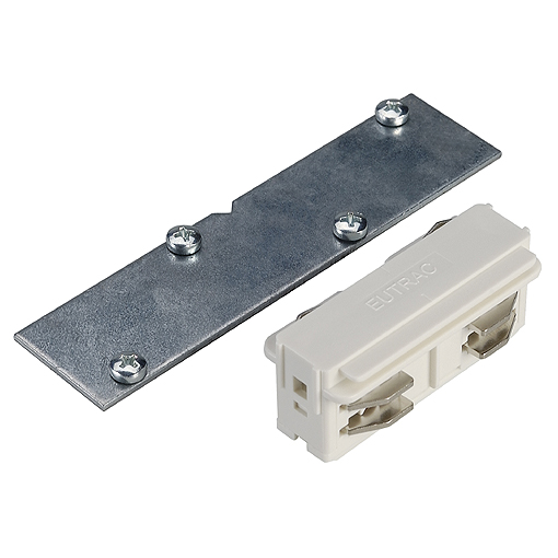 Eutrac 555 1 3206 6 koppelstuk elektrisch en mechanisch 3f rail inbouw wit