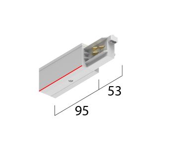 Onetrack by Eutrac 575 2 1202 8 eindvoeding links Dali 3f spanningsrail grijs