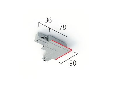 Eutrac 555 1 3209 6 3f rail inbouw hoekstuk buiten wit