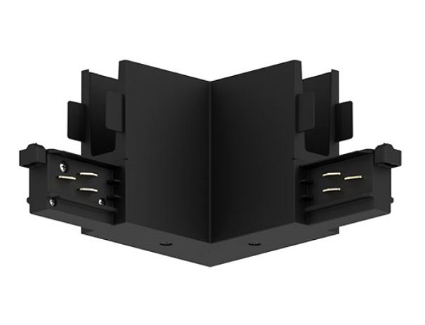 Onetrack by Eutrac 9011/B-H hoekstuk Dali 3f hoog spanningsrail doorlopende aarde binnen zwart