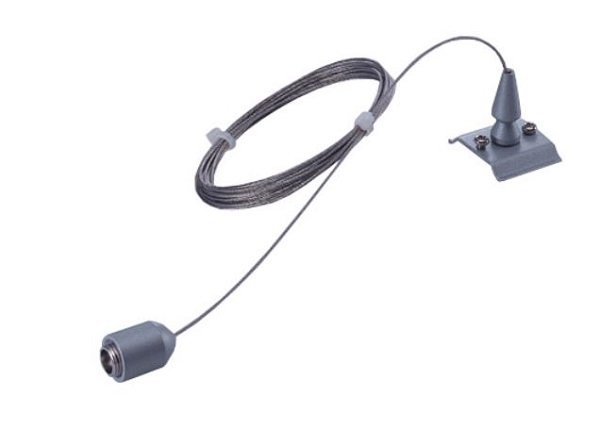 1 fase spanningsrail staaldraad ophanging wit 3m