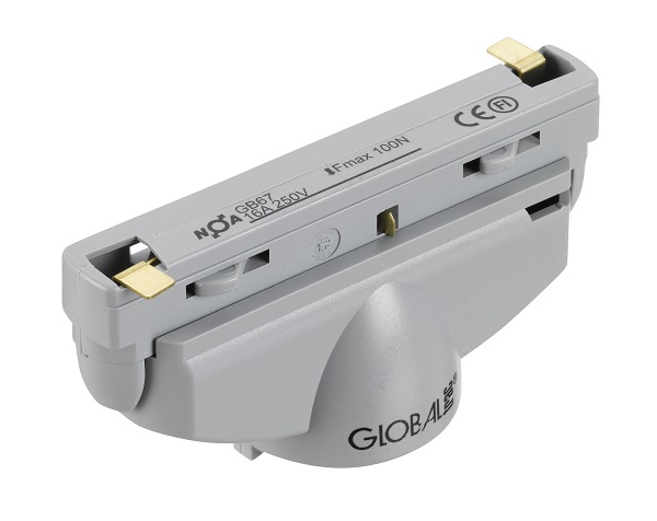 Nordic Global Base GB 67-1 1f railadaptor grijs schroef eenvoudige montage met bijgeleverde CG 69 trekontlasting en 2 schroeven ook geschikt voor kabeluitvoer