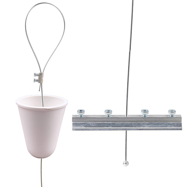 Ivela 3f ophangset staaldraad 2m plaat 120mm wit