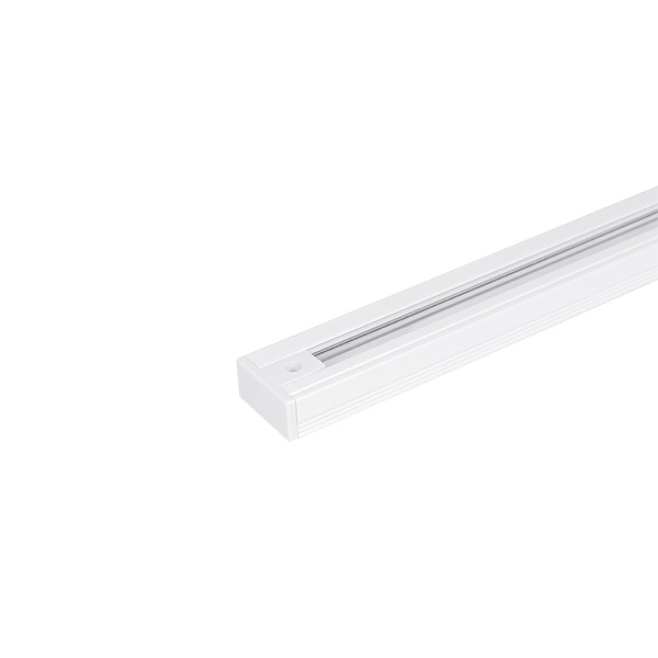 1 fase spanningsrail 3m met voedingsstekker rechts en eindstuk 16A max. 3600W wit
