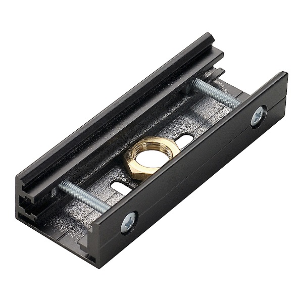 SLV 145600 Eutrac mechanisch koppelstuk en pendelclip M13x1 3f spanningsrail zwart 
i.v.m. stabiliteit toepassen boven een elektrisch koppelstuk bij staaldraad of pendelbuis
