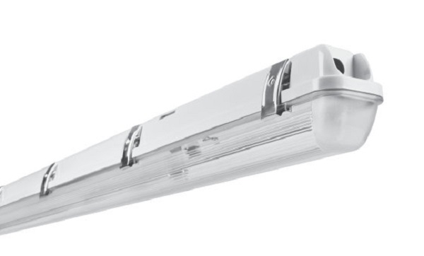 Ledvance Damp Proof  1x1500mm leeg voor LED buis IP65 RVS polycarbonaat kap en RVS dekselklemmen