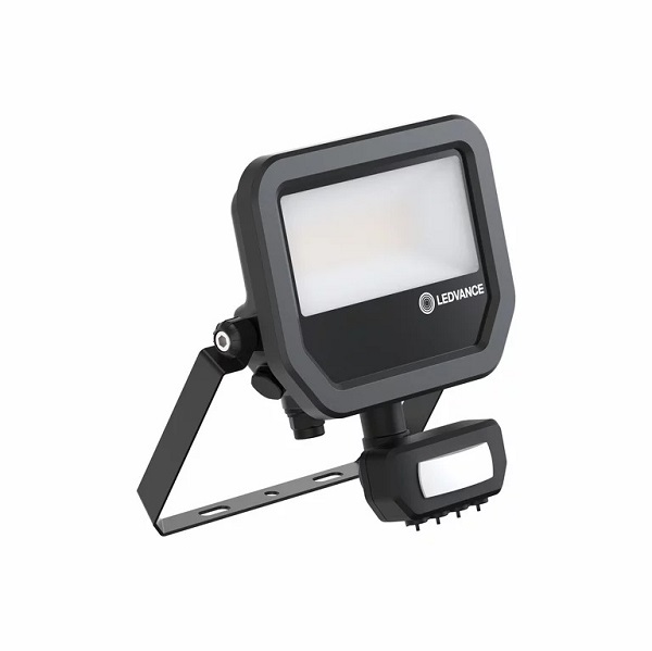 Ledvance LED Floodlight 17W 830 3000K met bewegingsmelder en schemerschakelaar zwart IP65