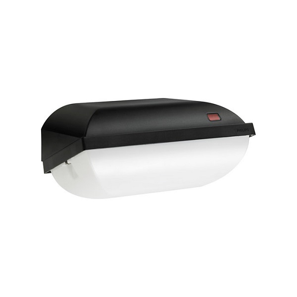 Philips BWC110 LED 9W 830 IP54 beveiligingsarmatuur zwart met schemerschakelaar