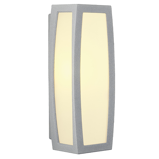SLV 230044 Meridian Box E27 spaarlamp 20W wand- en plafond opbouwarmatuur IP54 zilvergrijs