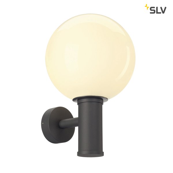 SLV 1002002 Gloo Pure wandlamp E27 max. 23W IP44 antraciet