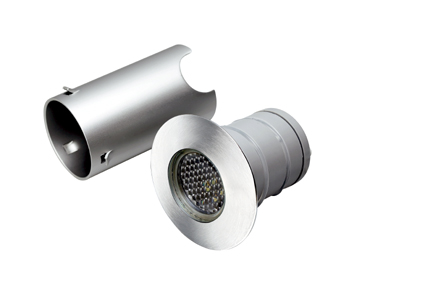 SLV 227462 Trail-Lite mat LED 0,3W 12V AC 3500K warmwit inbouwarmatuur aansluitsnoer 0,44m met inbouwhuls zonder LEDdriver IP65 RVS