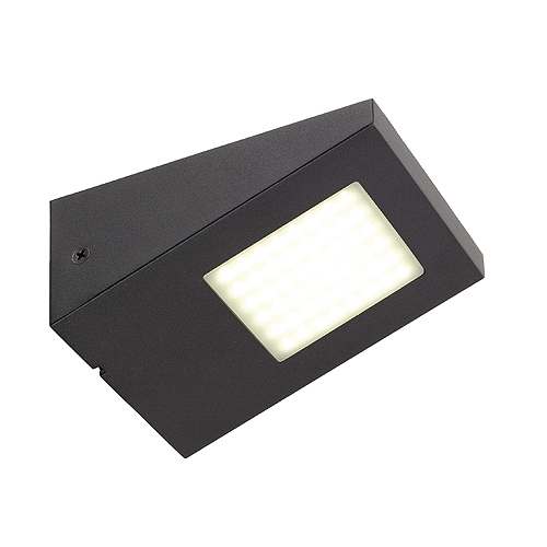 SLV 231315 Iperi WL LED 4W 4000K wand opbouwarmatuur alleen met lichtuitstraling naar beneden monteren IP44 antraciet