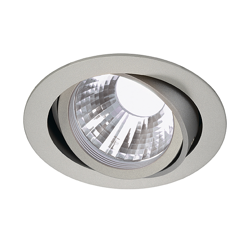 SLV New Tria LED Disk Philips 15,2W 4000K 35° met Philips Fortimo LED module plafond inbouwarmatuur rond zilvergrijs 113564 312905. Maximale plafonddikte 20mm