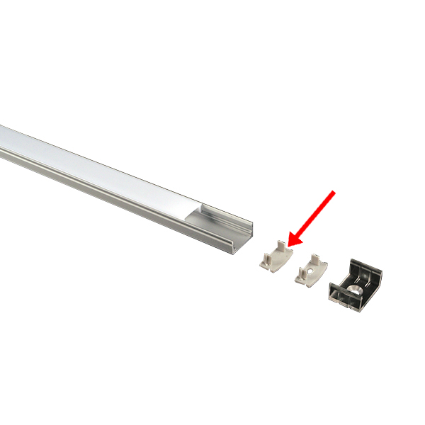 Alupro Curve LED eindkap dicht voor 8mm opbouw profiel zwart