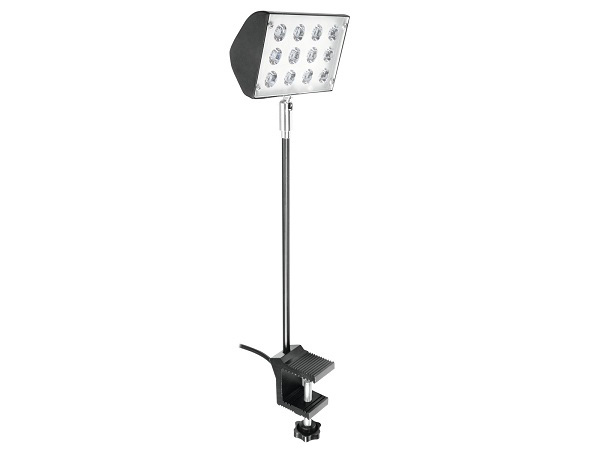 Eurolite LED displaystraler 12W 3200K kleur 832 met klem zwart aansluitsnoer 1,5m met stekker