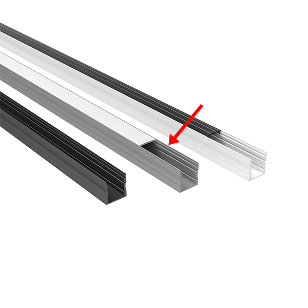 Alupro Curve LED profiel 15mm opbouw aluminium voor LED strips max. 12mm breed /2m