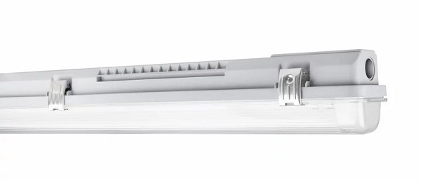 Ledvance Damp Proof  Gen 3 1x1200mm leeg voor LED buis IP65 RVS polycarbonaat kap en RVS dekselklemmen