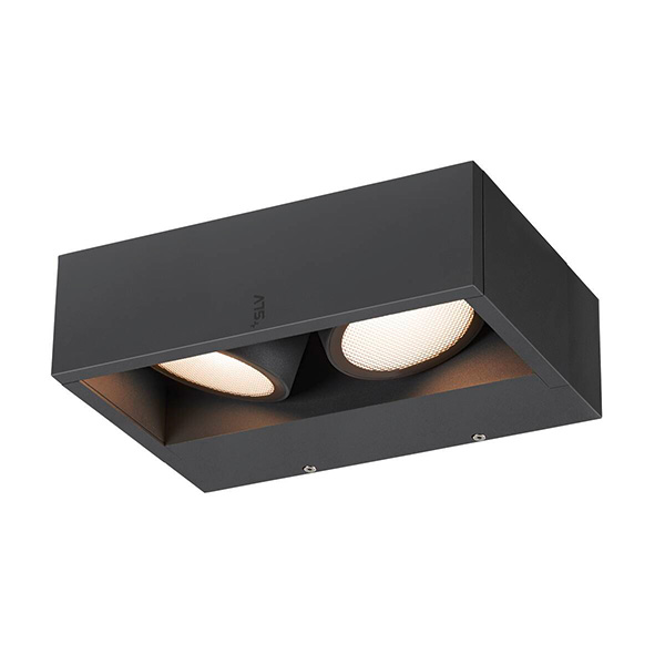 SLV 1006314 Eskina Frame LED wand opbouwarmatuur 27W 3000K+4000K kleur 830+840 instelbaar bij installatie niet dimbaar 95° antraciet IP65