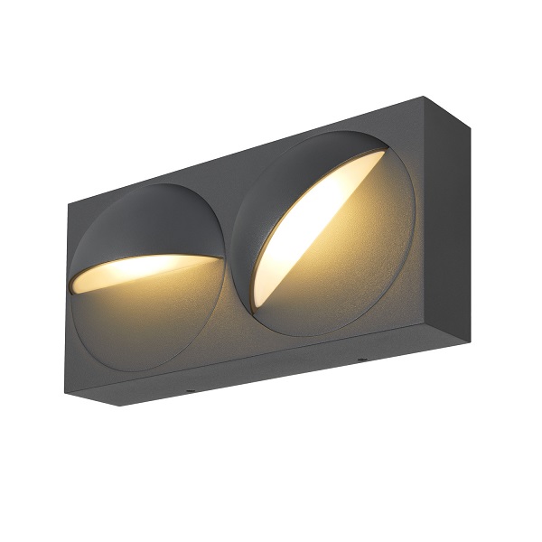 SLV 1007668 Lid I Double LED wand opbouwarmatuur 29W 827 830 2700K 3000K dimbaar IP65 antraciet