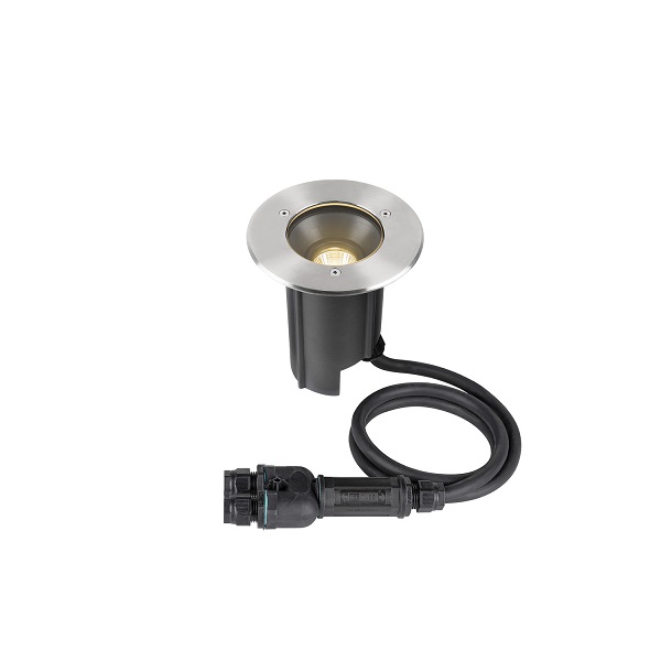 SLV 1007810 Dasar M RL round LED vloer inbouwspot kantelbaar 6,5W 830 3000K RVS 24° Dali dimbaar