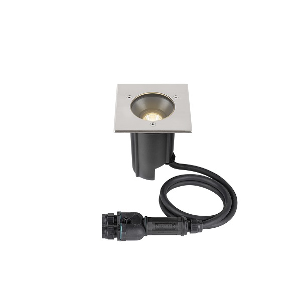 SLV 1007811 Dasar M RL square LED vloer inbouwspot kantelbaar 6,5W 830 3000K RVS 24° Dali dimbaar