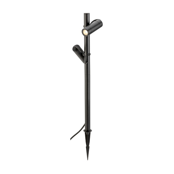 SLV 1007869 Helia Slim Pole Double IP65 LED vloer opbouwspot kantelbaar 12W 830 3000K zwart 38° niet dimbaar