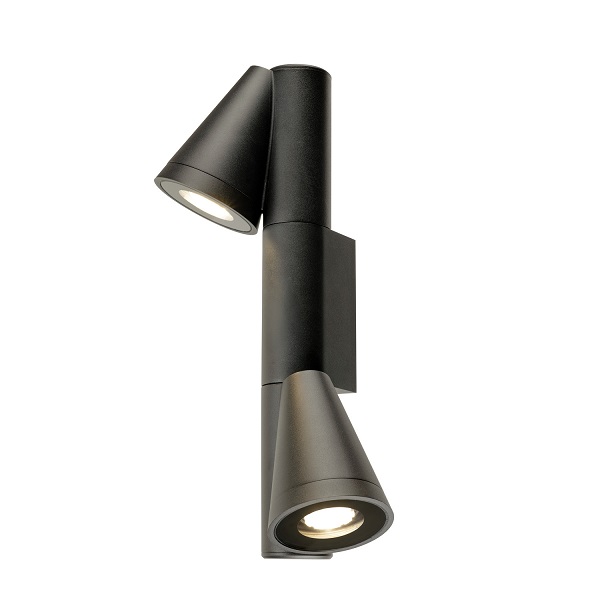 SLV 1008013 T-Tube WL Double LED wand opbouwarmatuur 2xGU10 51mm 10W zwart