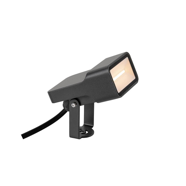 SLV 1008478 Syna Wide SP LED vloer opbouwspot kantelbaar 5,5W 822 2200K zwart 150° niet dimbaar