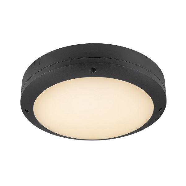 SLV 1007515 Outdoor Bulkhead V 360 20W LED plafond opbouwarmatuur sensor 20W 830+840 3000K+4000K zwart 110° niet dimbaar