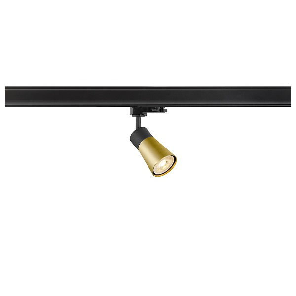 SLV 1008270 Puri 2.0 Cone LED armatuur voor 3 fase rail 1xGU10 51mm 6W zwart/goud
