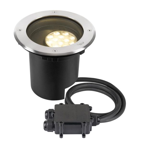 SLV 1009168 Dasar L RL asymmetrisch rond kantelbaar 19W 830 3000K RVS 70° dimbaar